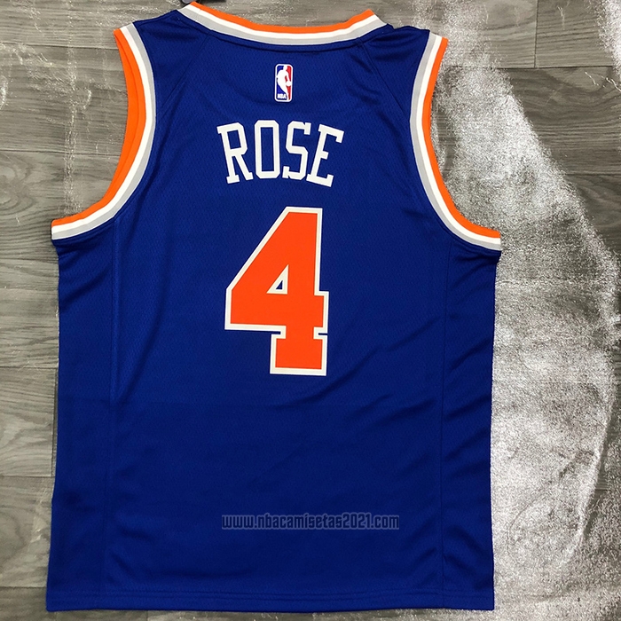 Camiseta New York Knicks Derrick Rose #4 Icon Azul